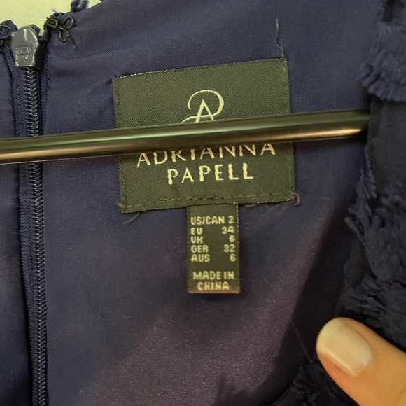 Adrianna Papell Dress, formal blue floral appliqué short dress, NWOT, size 2 - Picture 10 of 16